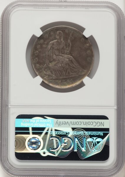1861 50C Restrike Brown Label 64 NGC