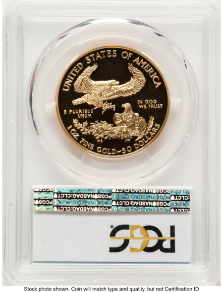 2004-W Proof Gold Eagle 1 oz Blue Gradient 70 PCGS