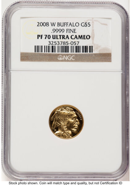 2008-W Proof Gold Buffalo 1.85 oz Brown Label 70 NGC