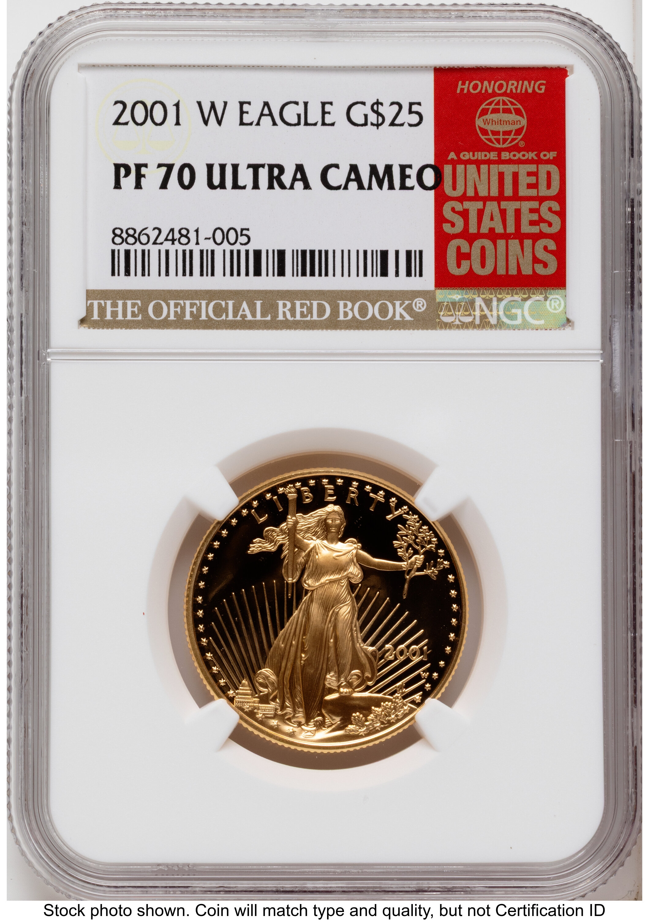 2001-W Proof Gold Eagle 1/2 oz Red Book 70 NGC