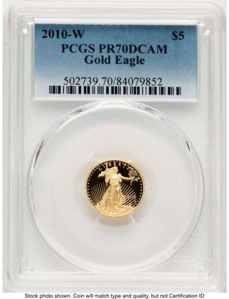 2010-W Proof Gold Eagle 1/10 oz Blue Gradient 70 PCGS