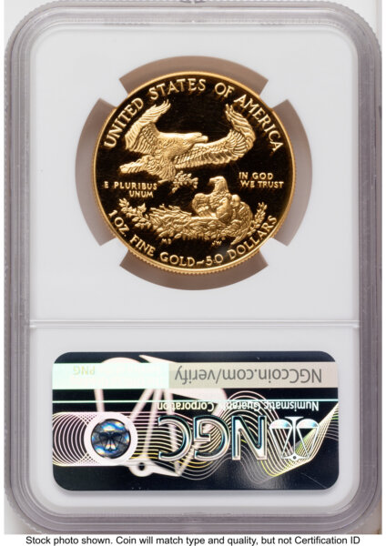 1987-W Proof Gold Eagle 1 oz Ed Moy 70 NGC