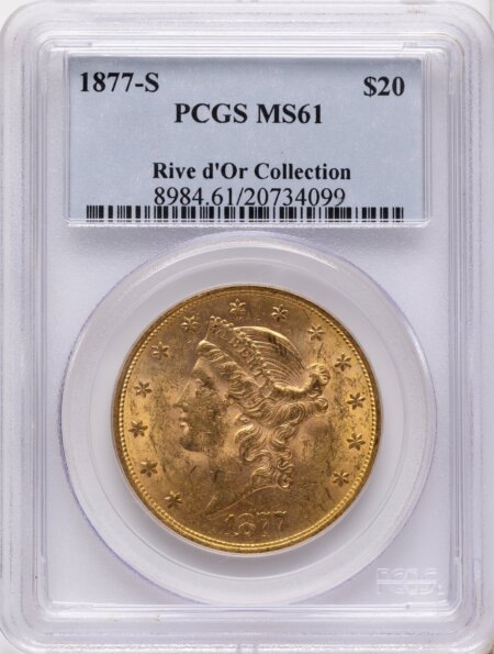 1877-S $20 61 PCGS