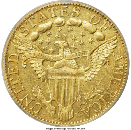 1798 $5 Lg Eagle, Lg 8, 14 Stars Rev 55 PCGS