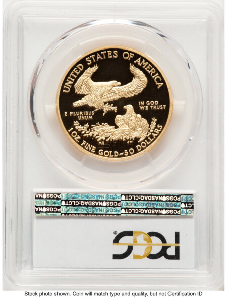 2016-W Proof Gold Eagle 1 oz Blue Gradient 70 PCGS