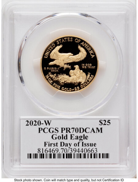 2020-W Proof Gold Eagle 1/2 oz FDI John Dannreuther 70 PCGS