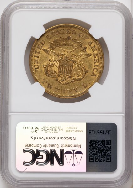 1858 $20 55 NGC