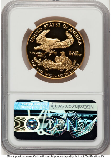 1986-W Proof Gold Eagle 1 oz Reagan Bust Art First Year of Issue 70 NGC