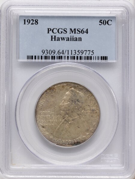1928 50C  Hawaiian, MS 64 PCGS