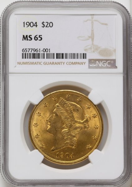 1904 $20 Liberty 65 NGC