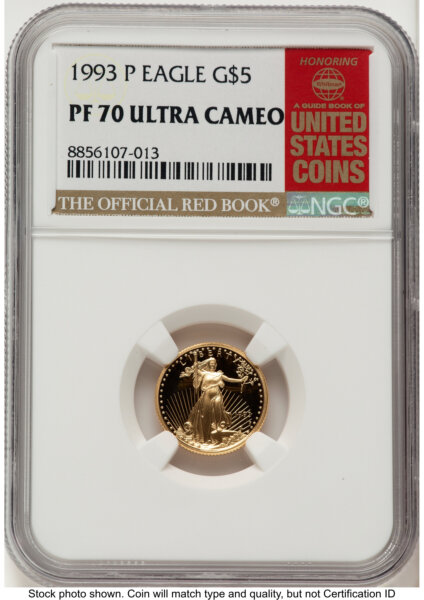 1993-P Proof Gold Eagle 1/10 oz Red Book 70 NGC