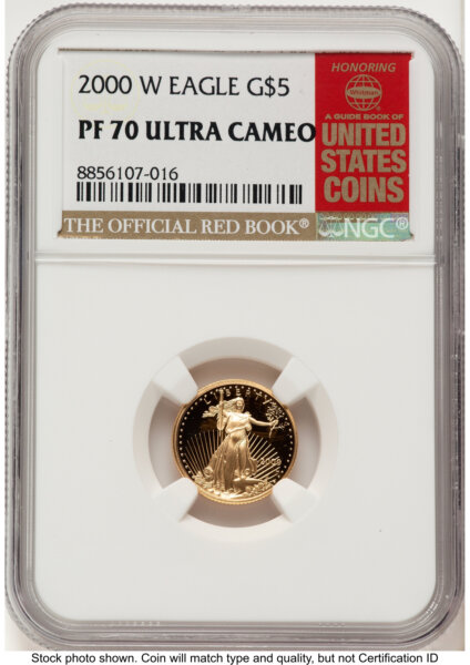 2000-W Proof Gold Eagle 1/10 oz Red Book 70 NGC