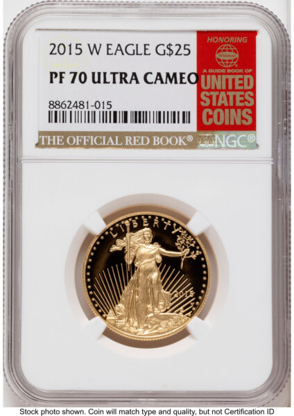 2015-W Proof Gold Eagle 1/2 oz Red Book 70 NGC