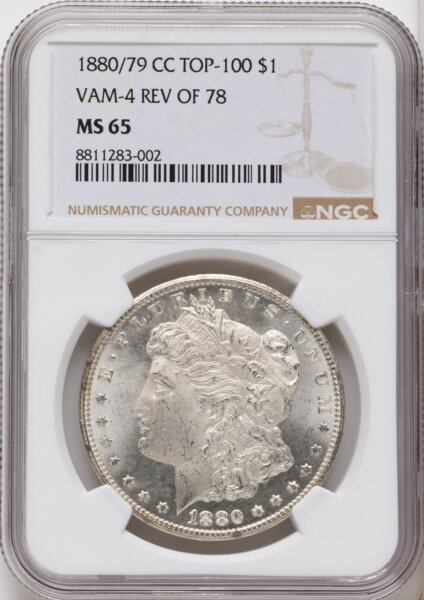 1880-CC $1 80/79 Reverse of 1878, VAM-4, MS 65 NGC