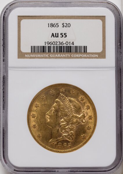 1865 $20 55 NGC