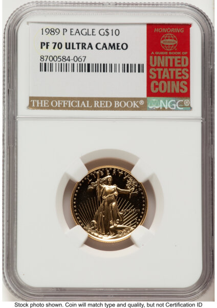 1989-P Proof Gold Eagle 1/4 oz Red Book 70 NGC