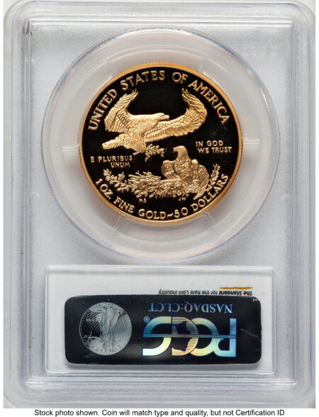 2000-W Proof Gold Eagle 1 oz Blue Gradient 70 PCGS