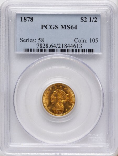 1878 $2 1/2 64 PCGS