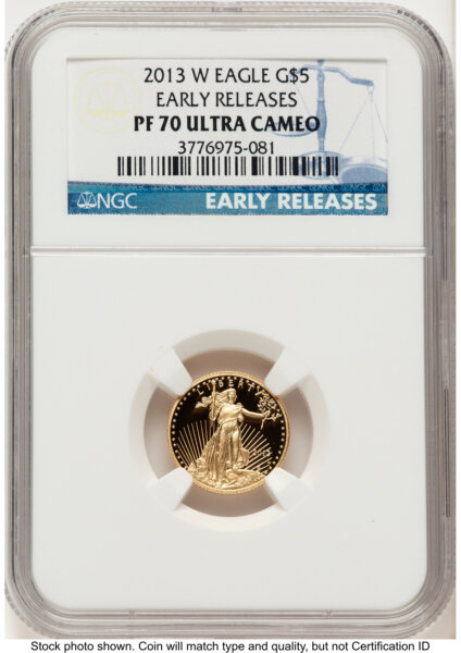 2013-W Proof Gold Eagle 1.85 oz ER Blue 70 NGC