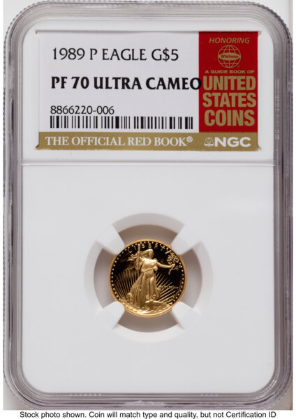 1989-P Proof Gold Eagle 1/10 oz Red Book 70 NGC