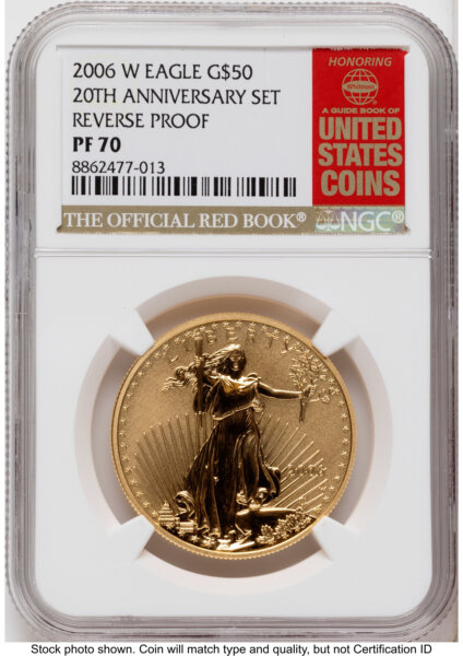 2006-W Reverse Proof Gold Eagle 1 oz Red Book 70 NGC