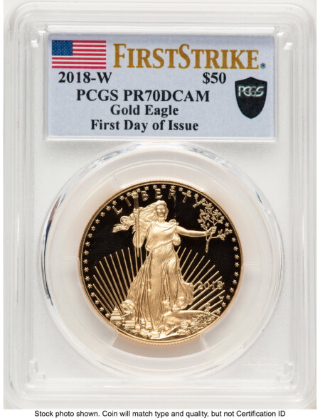 2018-W Proof Gold Eagle 1 oz FDI FS Flag 70 PCGS