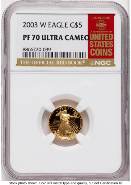 2003-W Proof Gold Eagle 1/10 oz Red Book 70 NGC