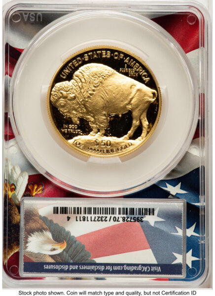 2026-W Proof Gold Buffalo 1 oz Advanced Delivery Ron Drzewucki Flag Core 70 CACG