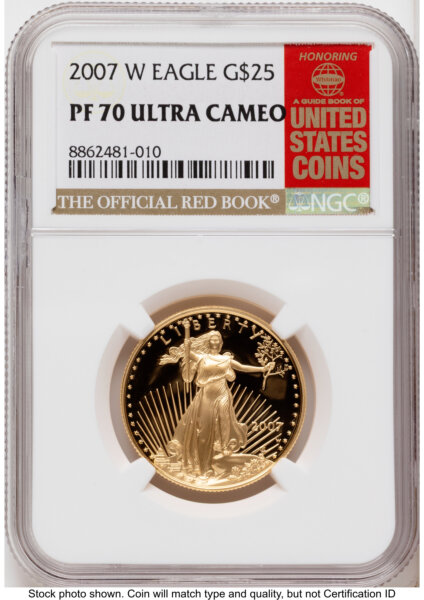 2007-W Proof Gold Eagle 1/2 oz Red Book 70 NGC