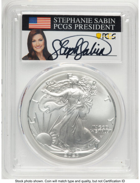 2023 Silver Eagle FDI Stephanie Sabin 70 PCGS