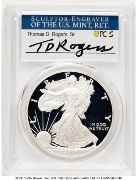 2007-W Proof Silver Eagle 1 oz TD Rogers 70 PCGS