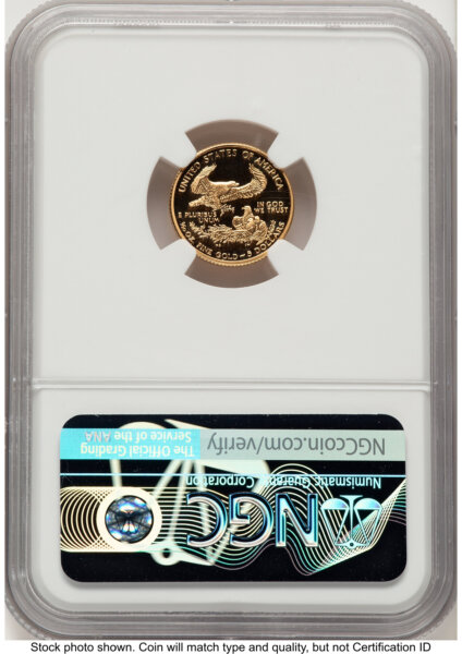 2001-W Proof Gold Eagle 1/10 oz John Mercanti 70 NGC