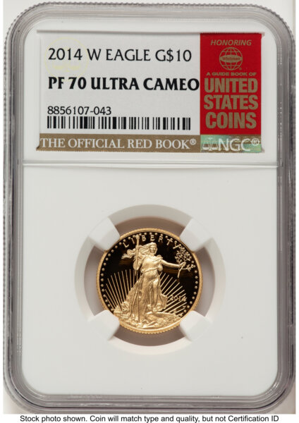 2014-W Proof Gold Eagle 1/4 oz Red Book 70 NGC