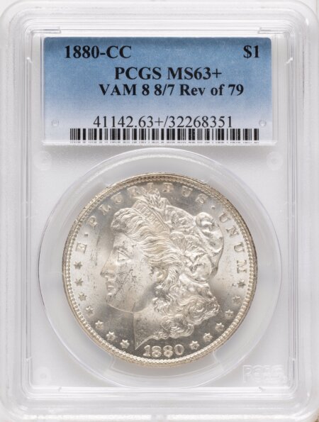 1880-CC $1 VAM 8 PCGS Plus 63 PCGS