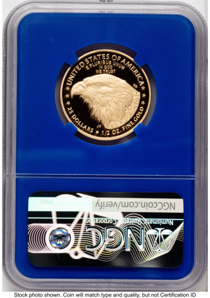 2021-W Type 2 Proof Gold Eagle 1/2 oz ER David Ryder Blue Core 70 NGC