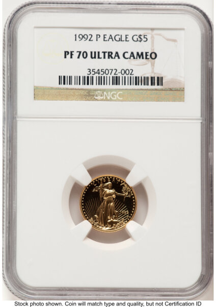 1992 Proof Gold Eagle 1.85 oz Brown Label 70 NGC