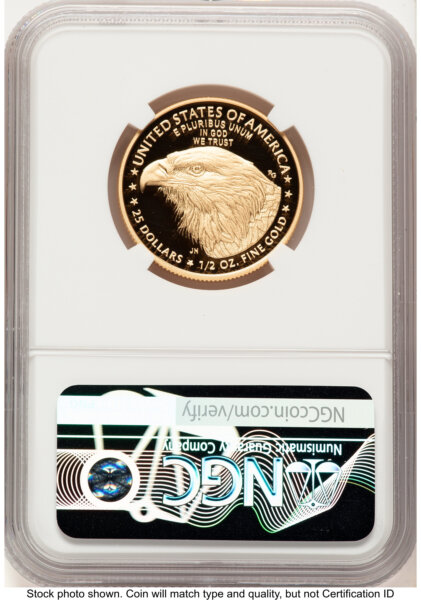 2025-W Proof Gold Eagle 1/2 oz FDI 1ST 70 NGC