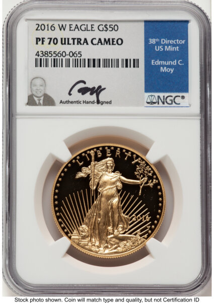 2016-W Proof Gold Eagle 1 oz Ed Moy 70 NGC