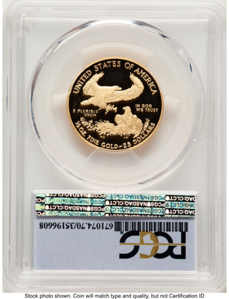 2018-W Proof Gold Eagle 1/2 oz FDI FS Flag 70 PCGS