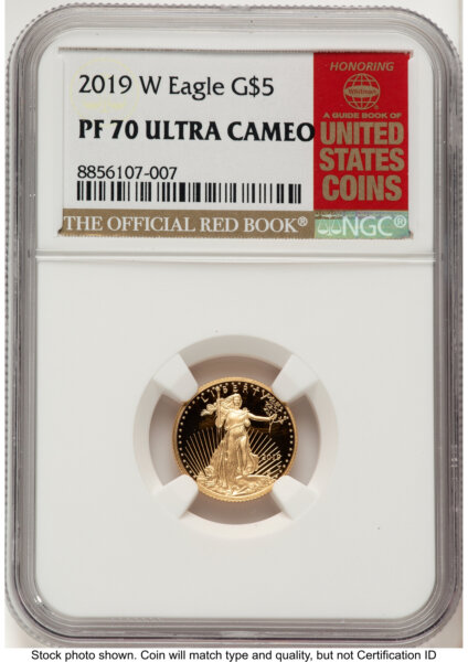 2019-W Proof Gold Eagle 1/10 oz Red Book 70 NGC