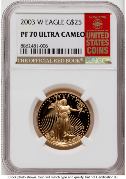 2003-W Proof Gold Eagle 1/2 oz Red Book 70 NGC