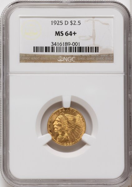 1925-D $2 1/2 NGC Plus 64 NGC