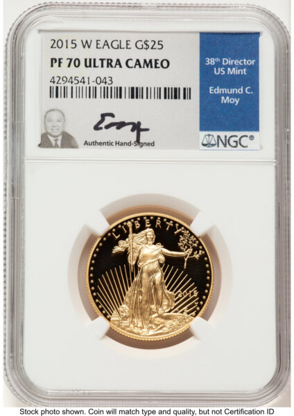 2015-W Proof Gold Eagle 1/2 oz Ed Moy 70 NGC