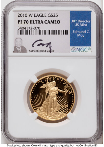2010-W Proof Gold Eagle 1/2 oz Ed Moy 70 NGC