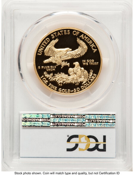 2017-W Proof Gold Eagle 1 oz Blue Gradient 70 PCGS
