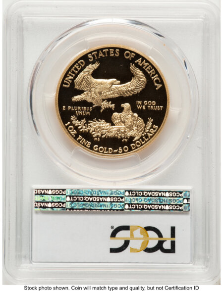 2014-W Proof Gold Eagle 1 oz Blue Gradient 70 PCGS