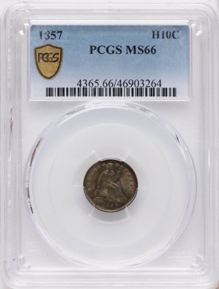 1857 H10C PCGS Secure 66 PCGS