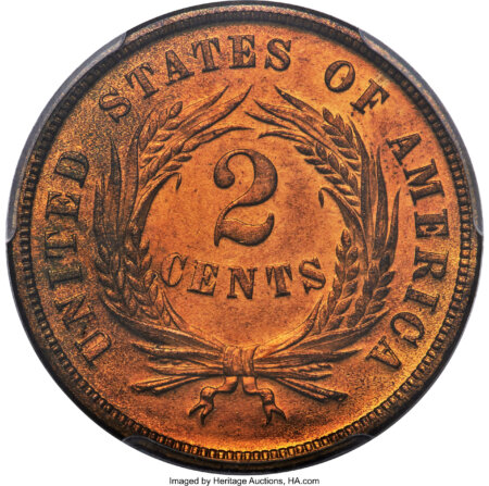 1869 2C, RB CAC 67 PCGS