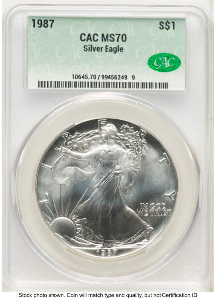 1987 Silver Eagle Non Designation 70 CACG