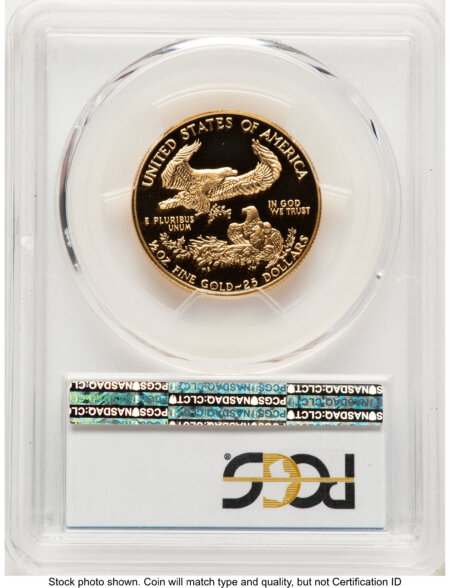 1992-P Proof Gold Eagle 1/2 oz Blue Gradient 70 PCGS